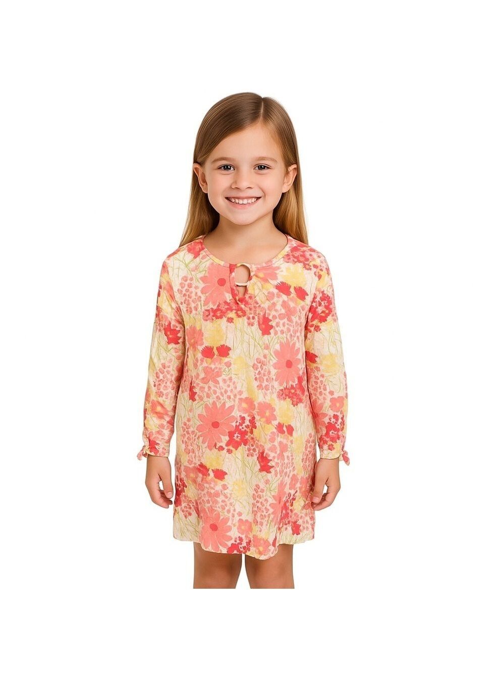Janie and Jack Size 5T Floral Multi-color 100% Cotton Dress Pool Coverup